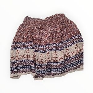 Japna Red and Blue Patterned A-Line Skirt